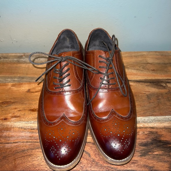 Stacy Adams Dunbar Tan Wingtip Oxfords 9W - Picture 3 of 13